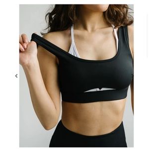 Black and white streamline bra